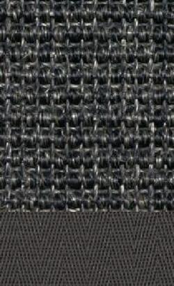 Sisal Salvador Anthrazit 040 tæppe med kantbånd i granit 045